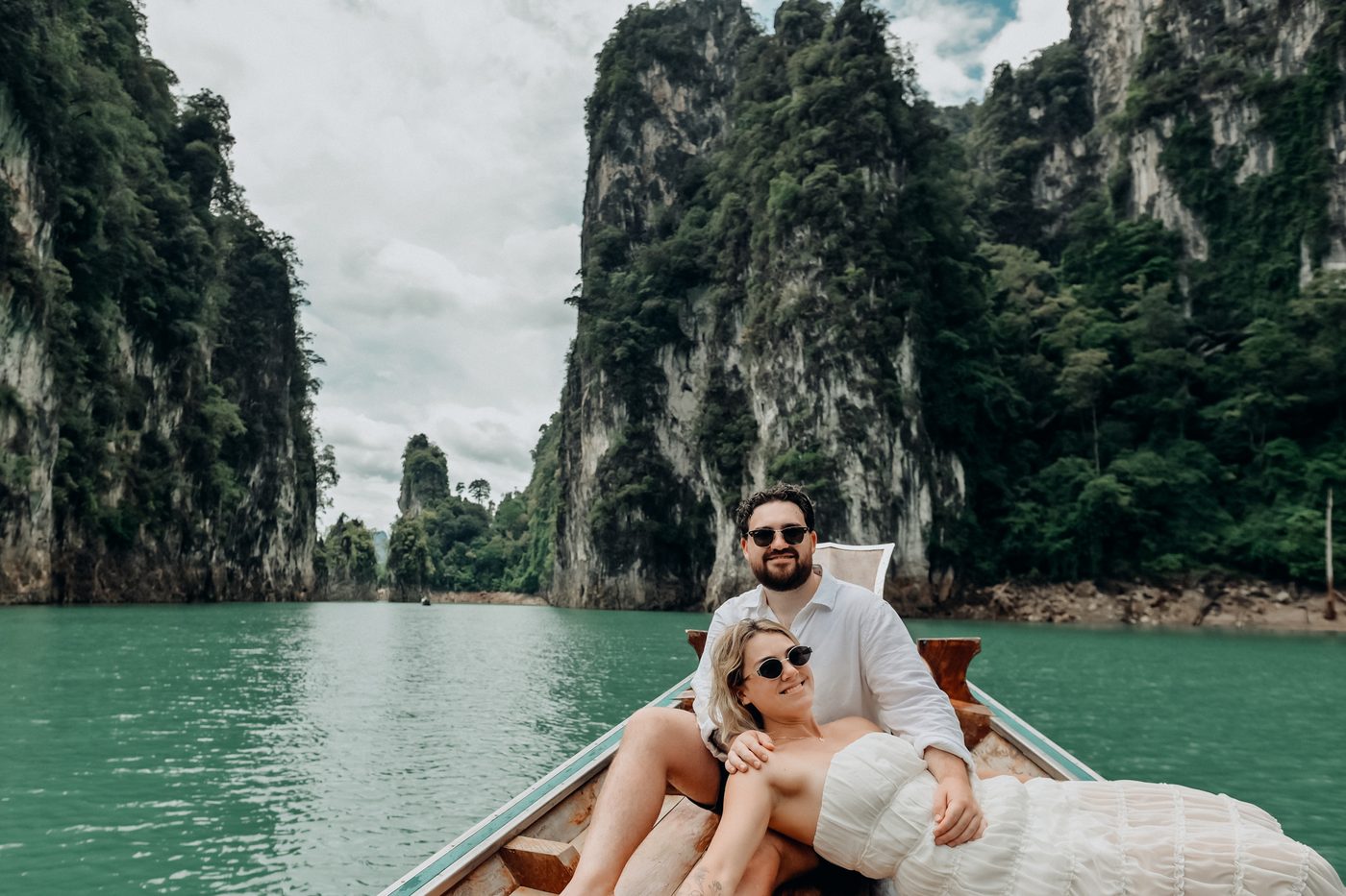 Longtail boat photoshoot on Cheow Lan Lake, Khao Sok National Park, Surat Thani, Thailand